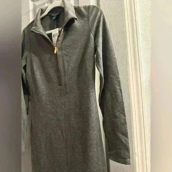 Lauren Ralph Lauren long sleeve 3/4 zippered front with leather on sleeves size2 - Picture 2 of 14